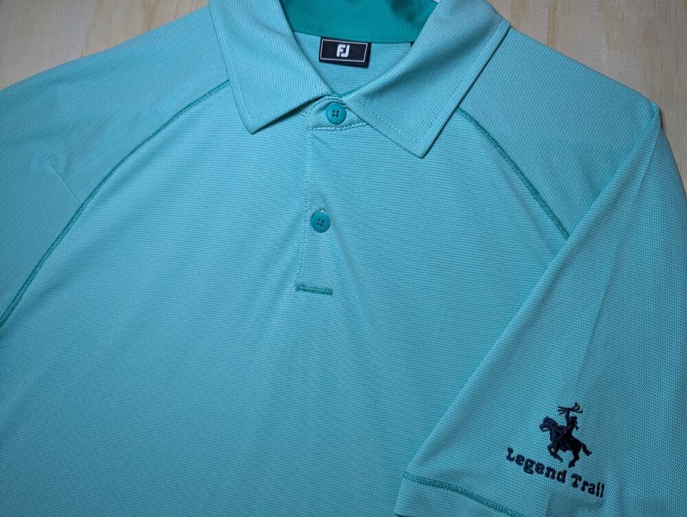 FootJoy Men's Medium Golf Polo Short Sleeve Shirt Embroidered Legend Trails